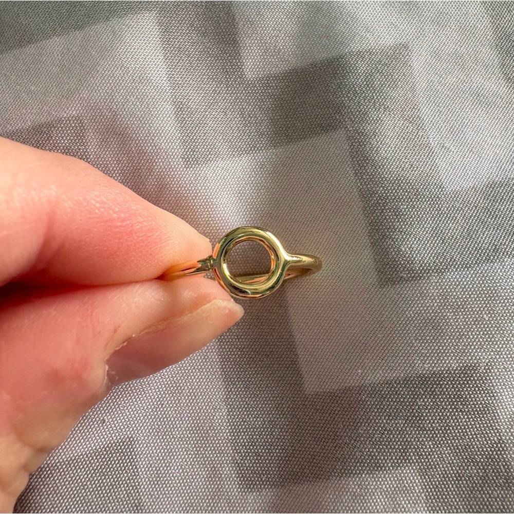 Gold Open Circle Ring Size 8